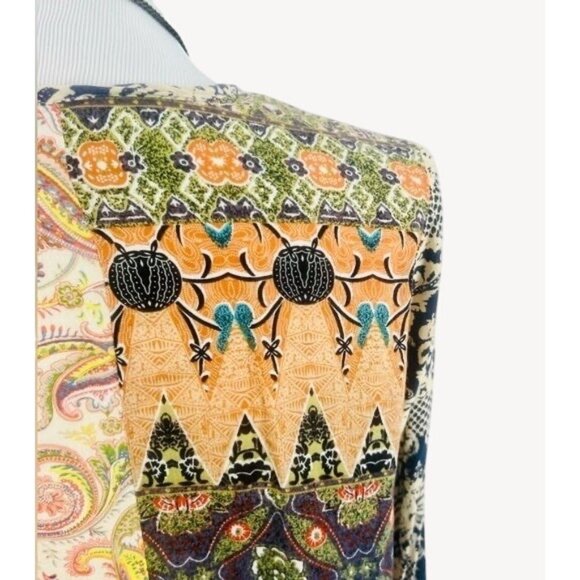Artisan De Lux X Anthropologie Boho Paisley Asymmetrical Button Down Top - Picture 15 of 16